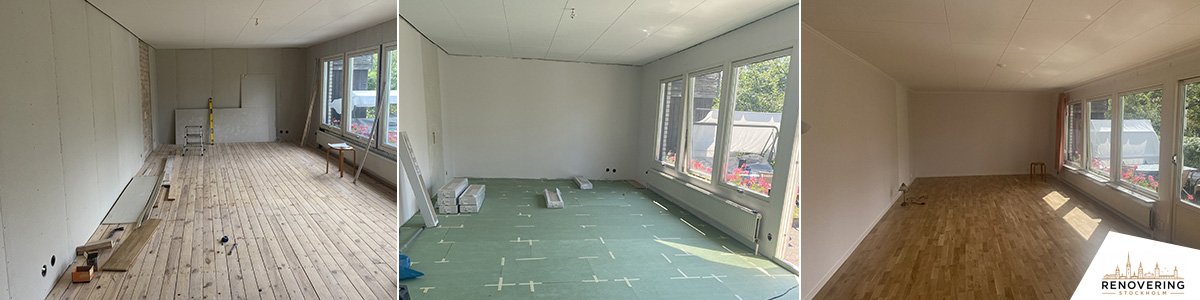 Renovering Stockholm - Målning väggar - före och efter bilder